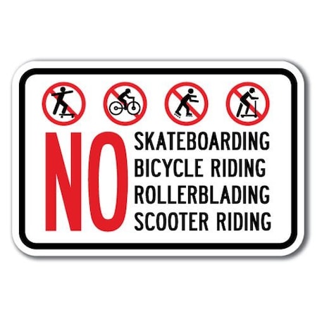 Signmission Safety Sign, 12 in Height, Aluminum, 18 in Length, No Skateboarding - NS A-1218 No Skateboarding - NS